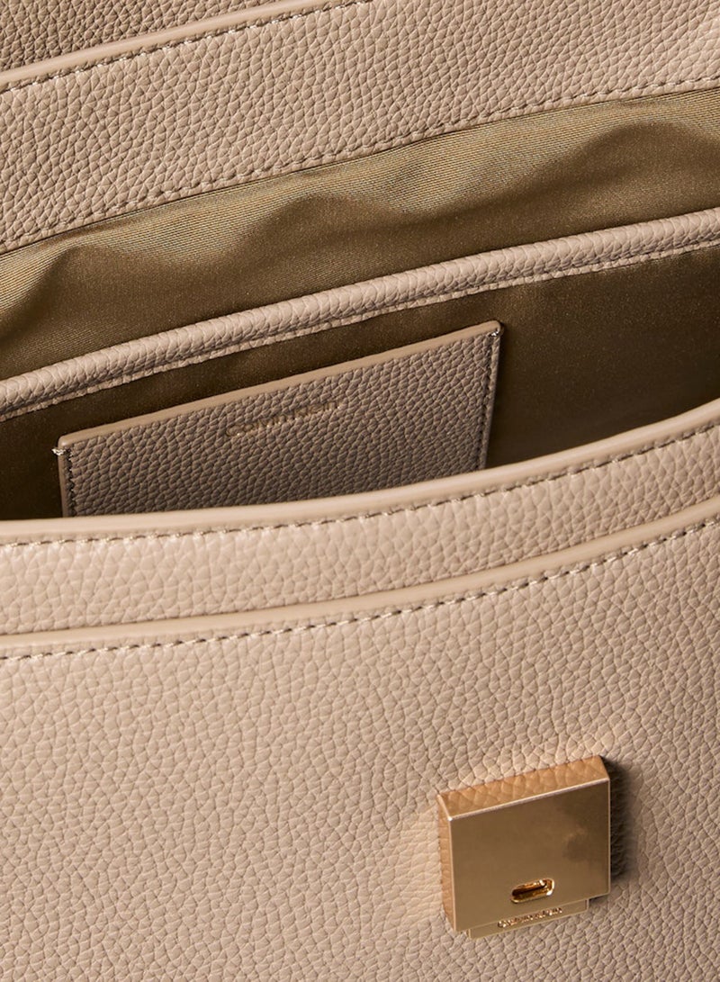 CALVIN KLEIN Pebble Grain Satchel Bag - Image 3